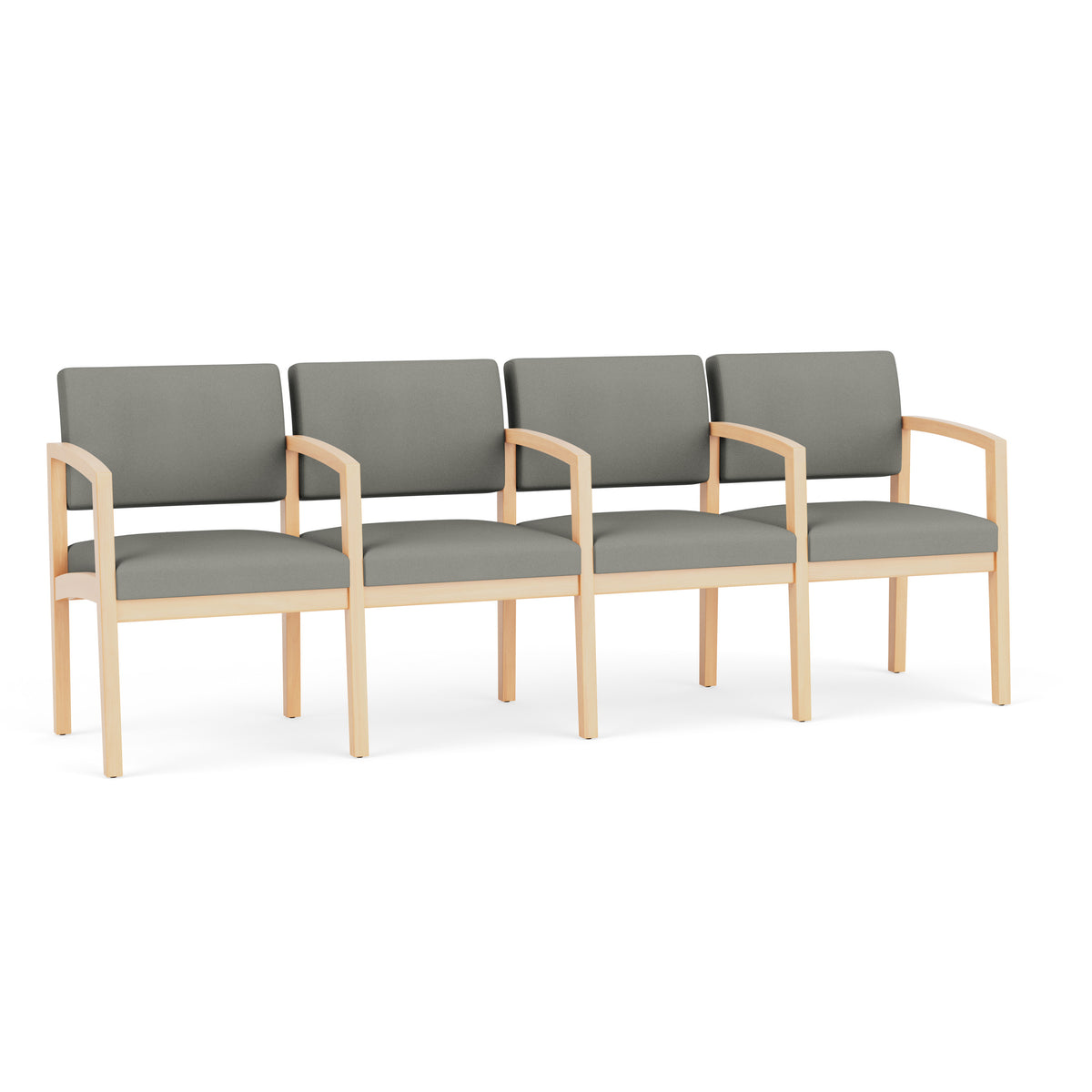 Lenox Wood Waiting Reception 4 Seat Tandem Seating Wood Frame