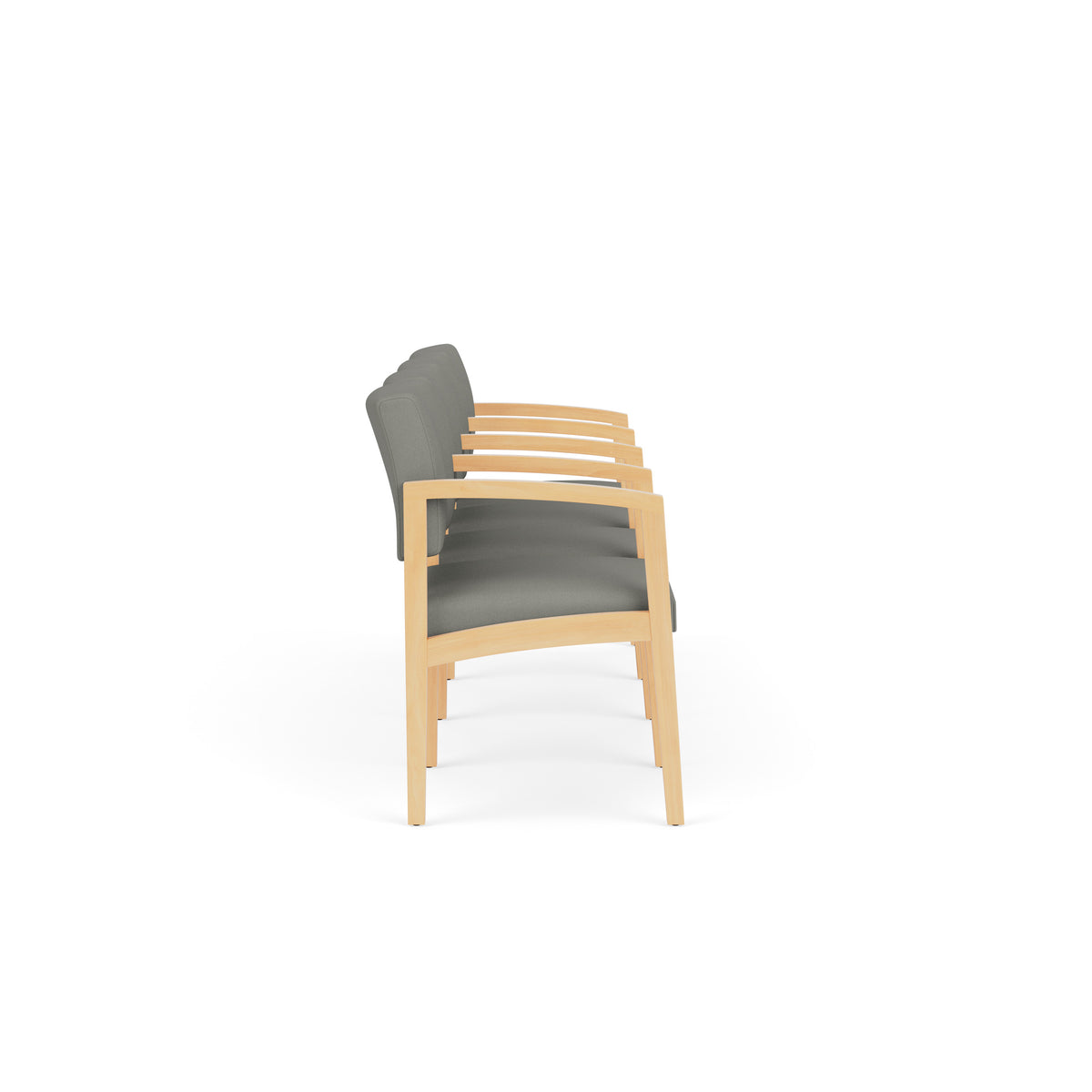 Lenox Wood Waiting Reception 4 Seat Tandem Seating Wood Frame
