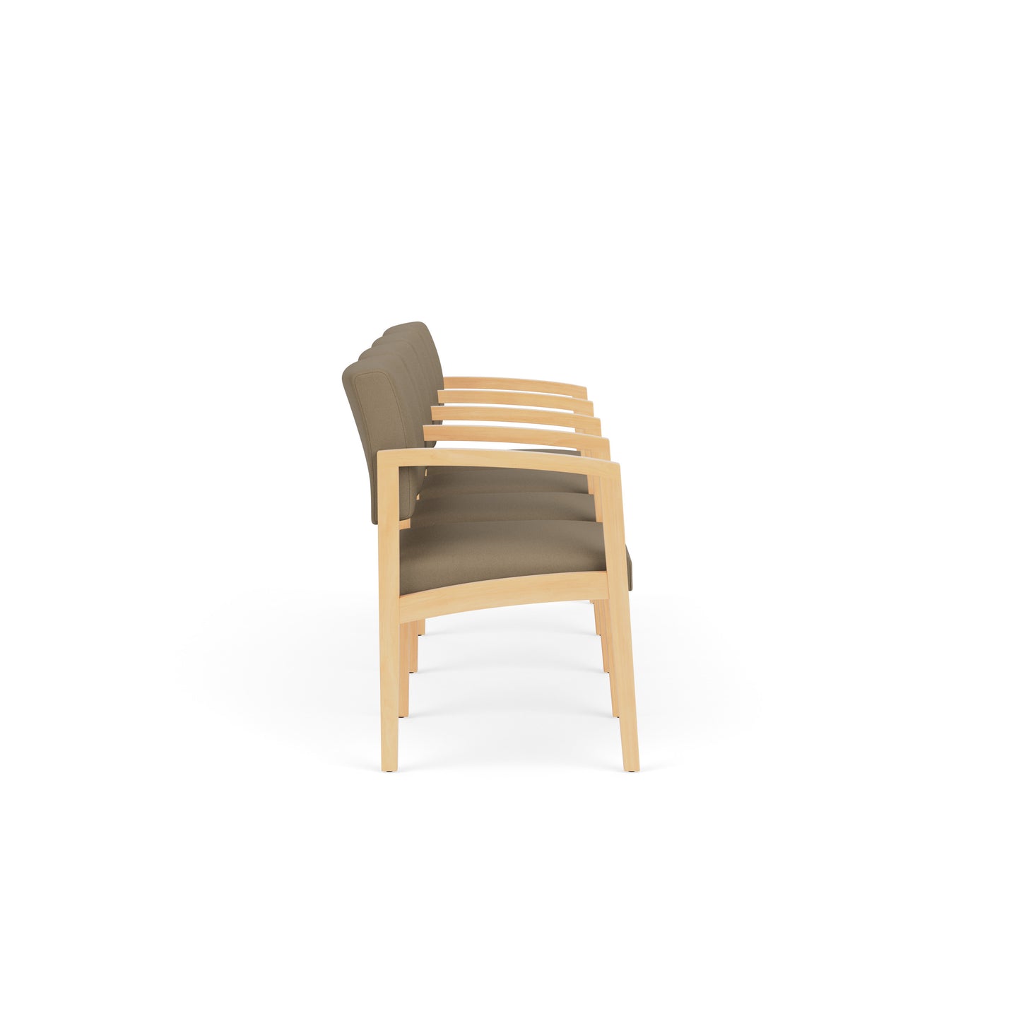 Lenox Wood Waiting Reception 4 Seat Tandem Seating Wood Frame