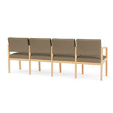 Lenox Wood Waiting Reception 4 Seat Tandem Seating Wood Frame