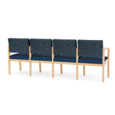 Lenox Wood Waiting Reception 4 Seat Tandem Seating Wood Frame