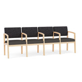 Lenox Wood Waiting Reception 4 Seat Tandem Seating Wood Frame