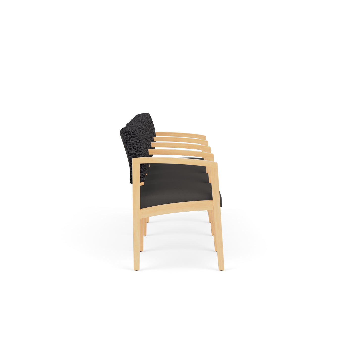 Lenox Wood Waiting Reception 4 Seat Tandem Seating Wood Frame