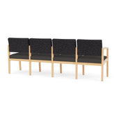 Lenox Wood Waiting Reception 4 Seat Tandem Seating Wood Frame