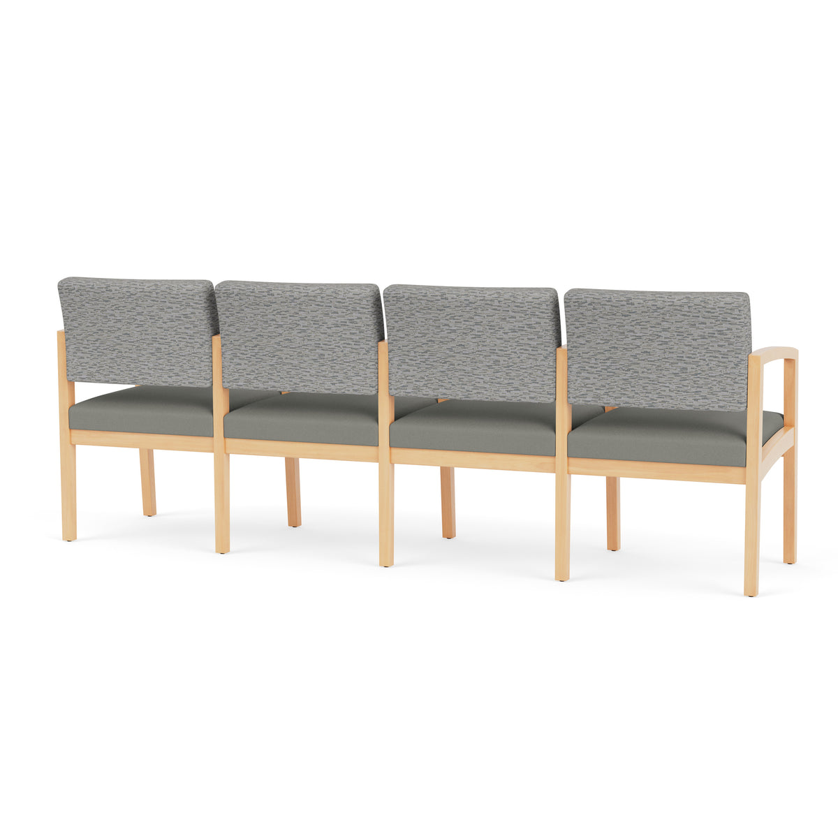 Lenox Wood Waiting Reception 4 Seat Tandem Seating Wood Frame