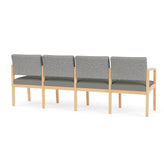 Lenox Wood Waiting Reception 4 Seat Tandem Seating Wood Frame