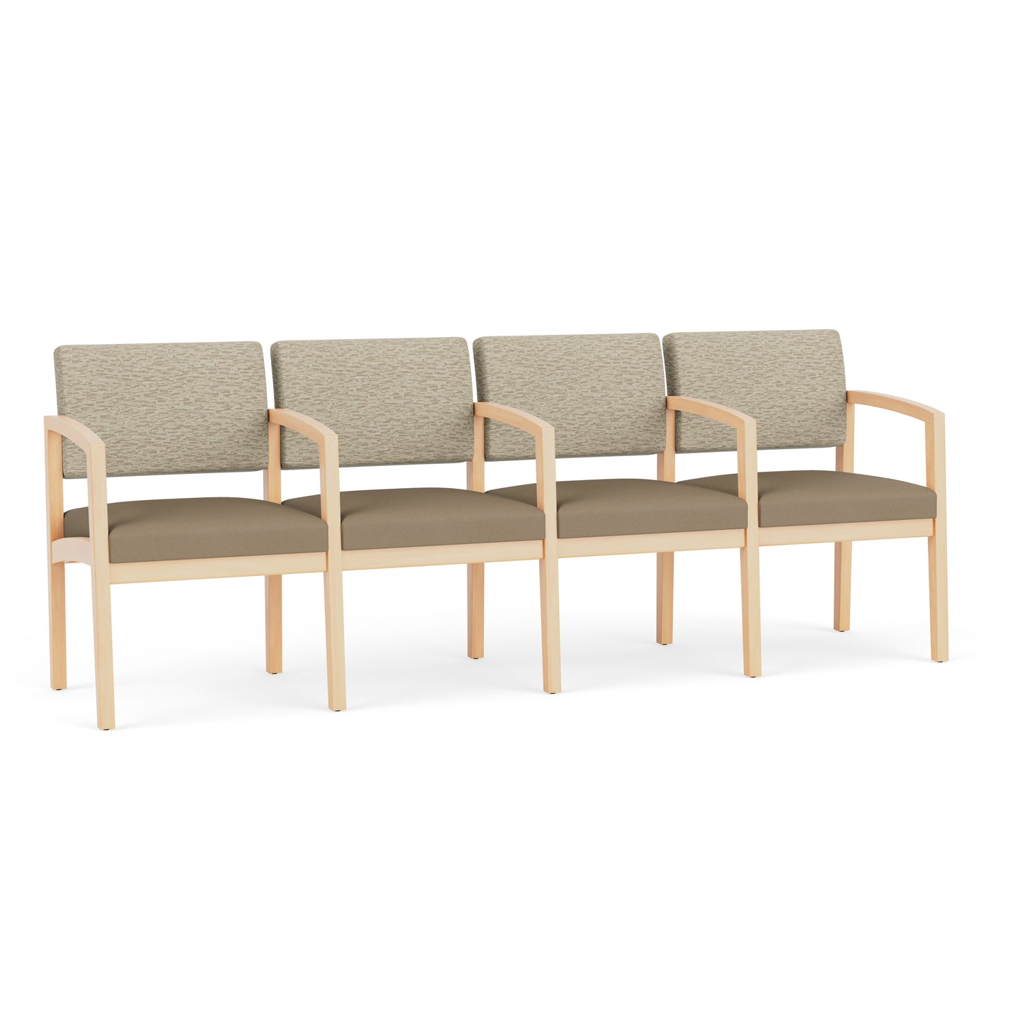 Lenox Wood Waiting Reception 4 Seat Tandem Seating Wood Frame