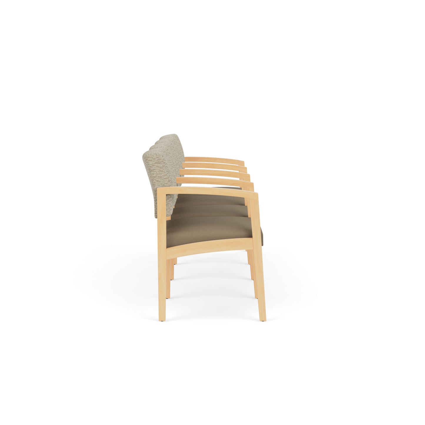 Lenox Wood Waiting Reception 4 Seat Tandem Seating Wood Frame
