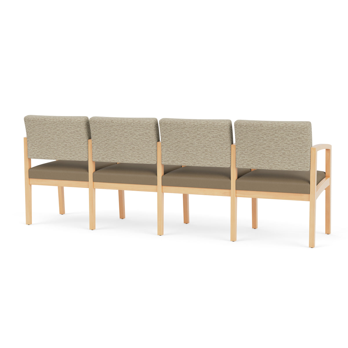 Lenox Wood Waiting Reception 4 Seat Tandem Seating Wood Frame