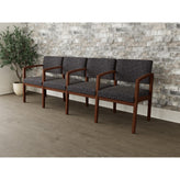 Lenox Wood Waiting Reception 4 Seat Tandem Seating Wood Frame