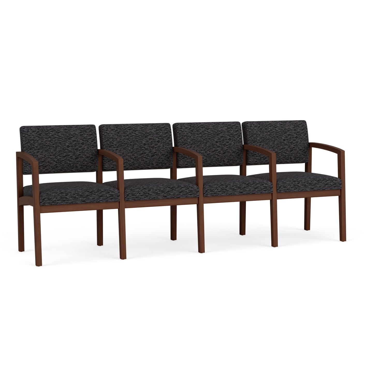 Lenox Wood Waiting Reception 4 Seat Tandem Seating Wood Frame