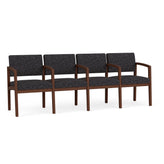 Lenox Wood Waiting Reception 4 Seat Tandem Seating Wood Frame