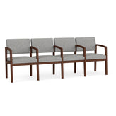 Lenox Wood Waiting Reception 4 Seat Tandem Seating Wood Frame