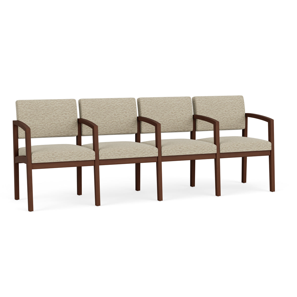Lenox Wood Waiting Reception 4 Seat Tandem Seating Wood Frame