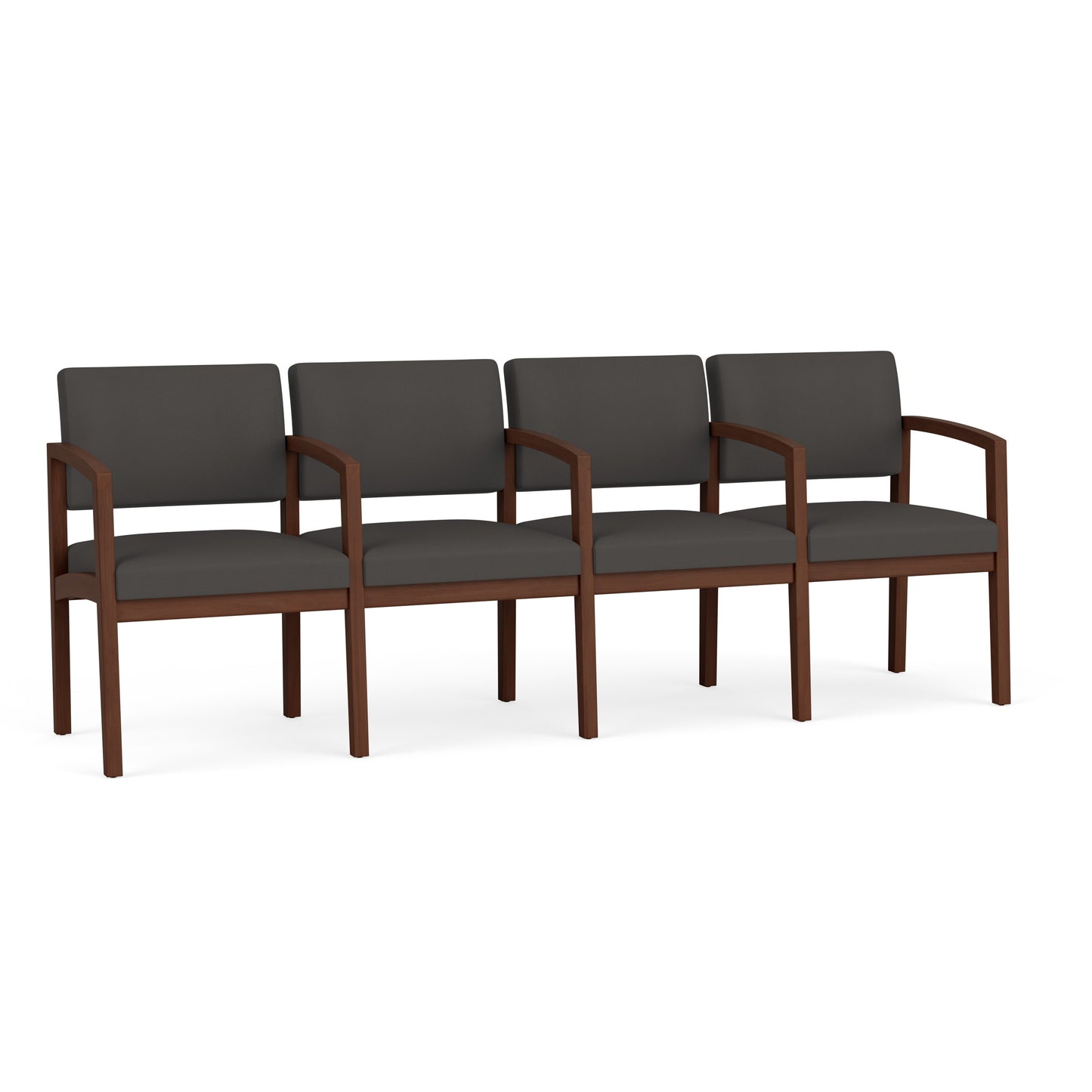 Lenox Wood Waiting Reception 4 Seat Tandem Seating Wood Frame