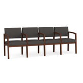 Lenox Wood Waiting Reception 4 Seat Tandem Seating Wood Frame