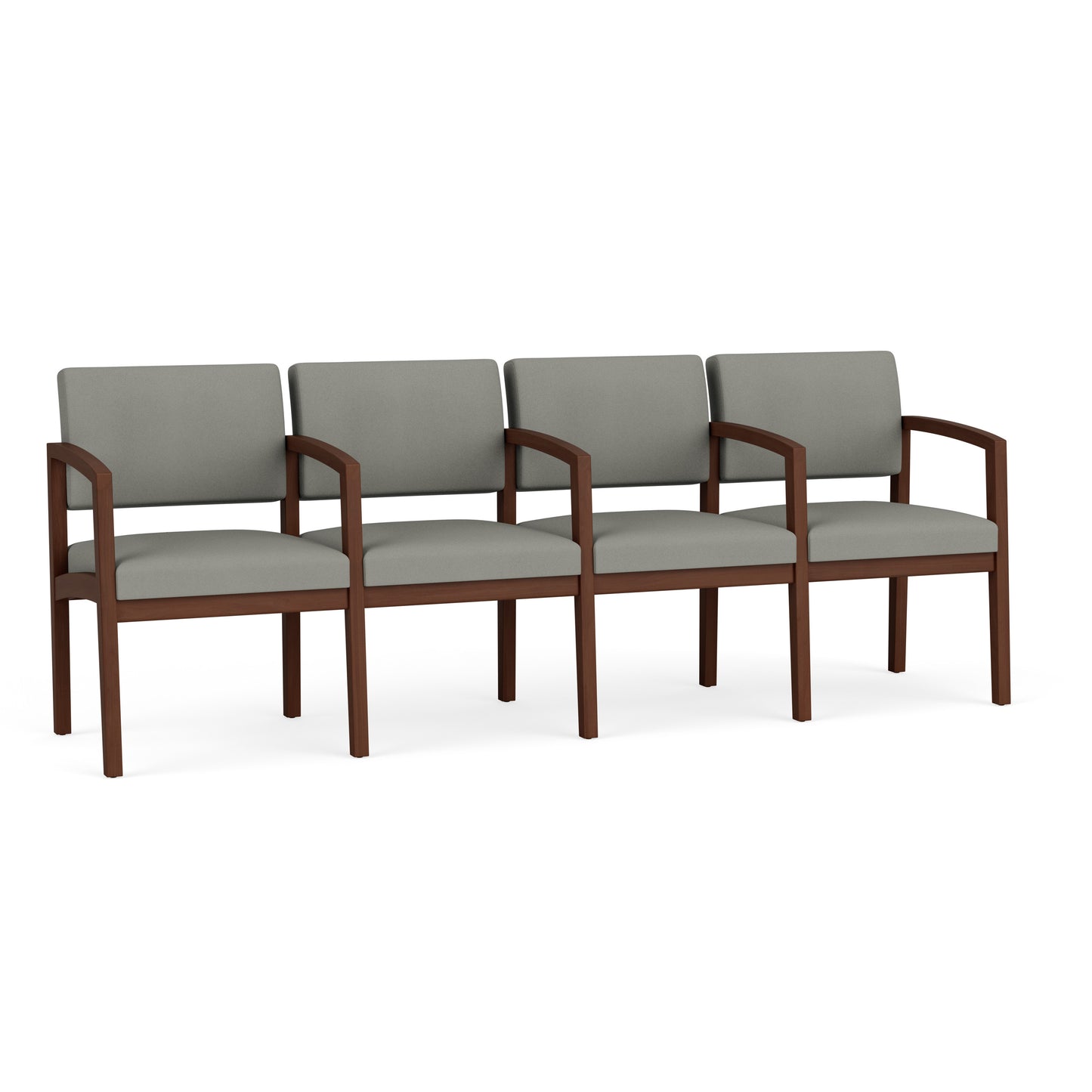Lenox Wood Waiting Reception 4 Seat Tandem Seating Wood Frame