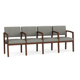 Lenox Wood Waiting Reception 4 Seat Tandem Seating Wood Frame