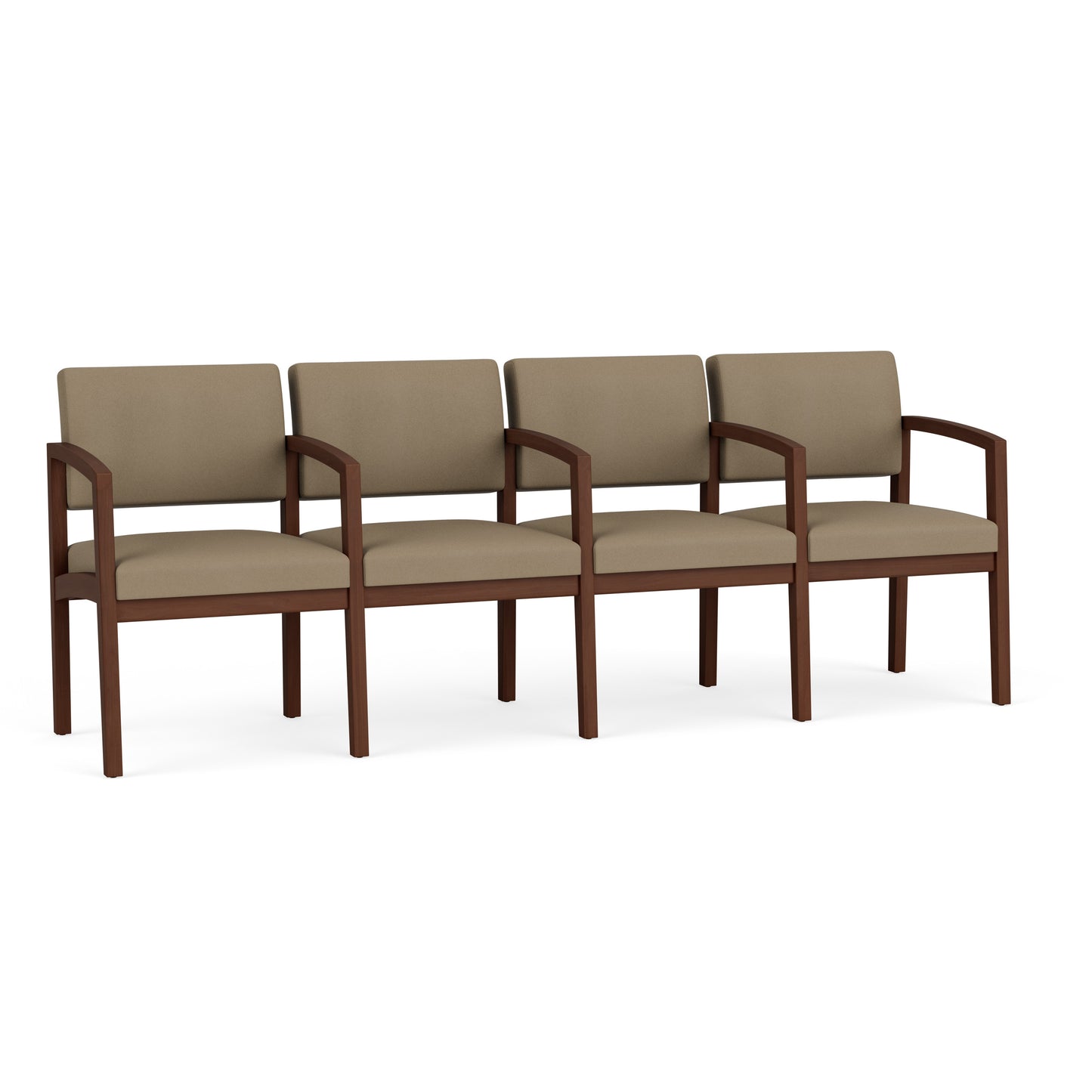 Lenox Wood Waiting Reception 4 Seat Tandem Seating Wood Frame