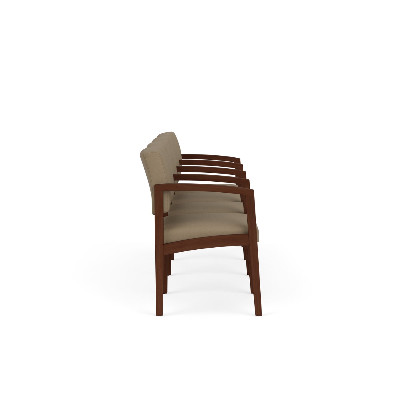 Lenox Wood Waiting Reception 4 Seat Tandem Seating Wood Frame