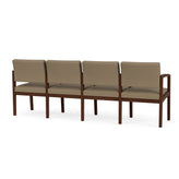 Lenox Wood Waiting Reception 4 Seat Tandem Seating Wood Frame