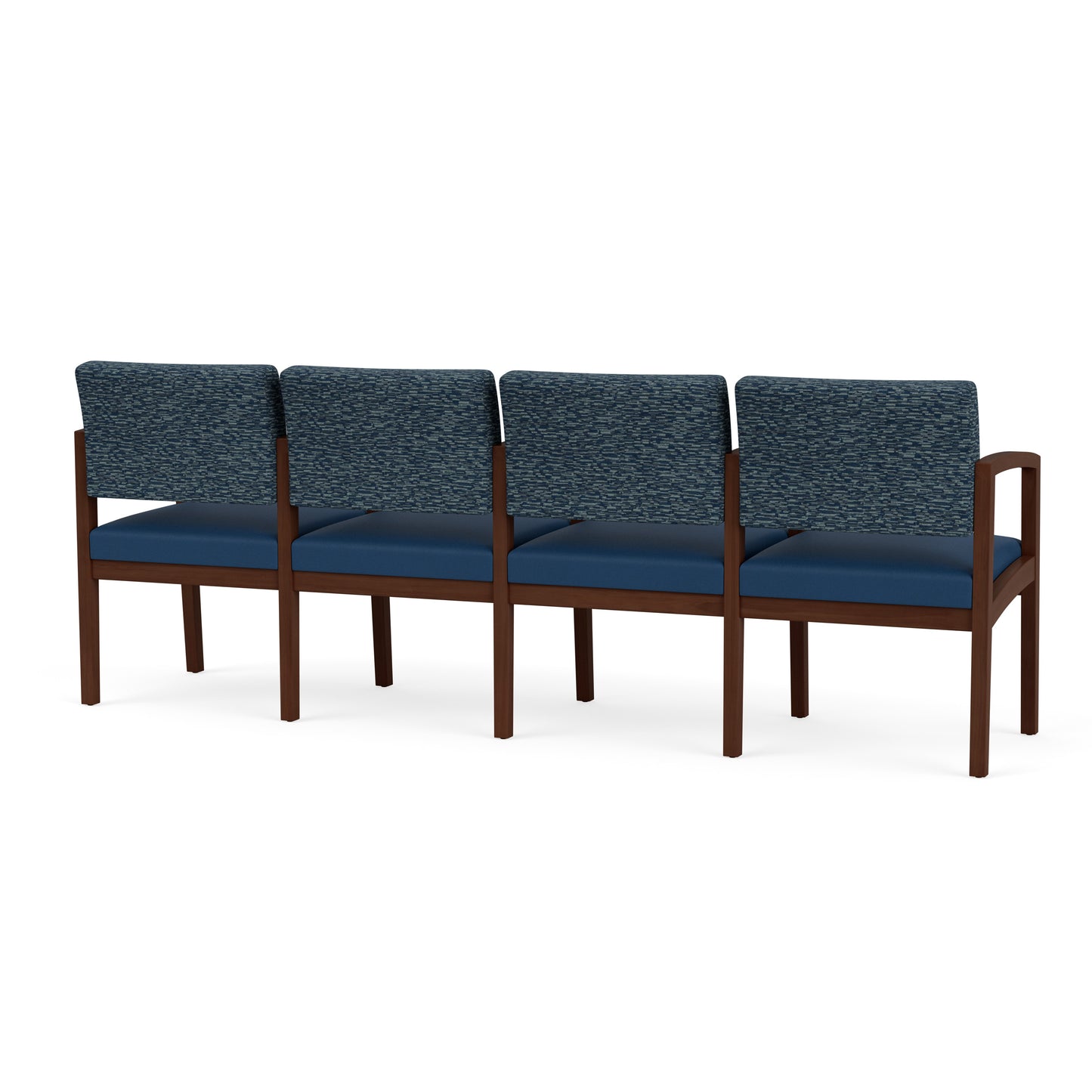 Lenox Wood Waiting Reception 4 Seat Tandem Seating Wood Frame