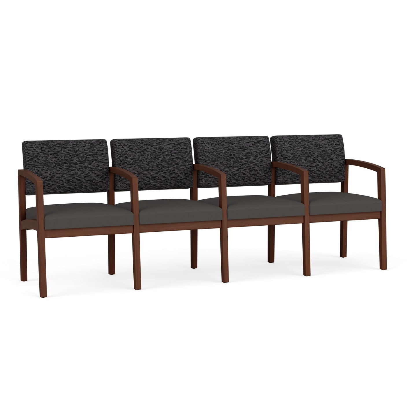 Lenox Wood Waiting Reception 4 Seat Tandem Seating Wood Frame