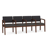 Lenox Wood Waiting Reception 4 Seat Tandem Seating Wood Frame