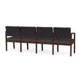 Lenox Wood Waiting Reception 4 Seat Tandem Seating Wood Frame