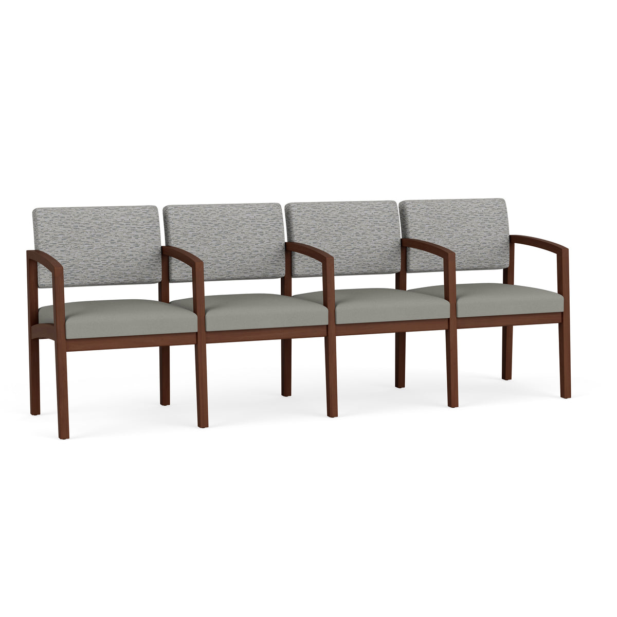 Lenox Wood Waiting Reception 4 Seat Tandem Seating Wood Frame