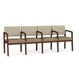 Lenox Wood Waiting Reception 4 Seat Tandem Seating Wood Frame