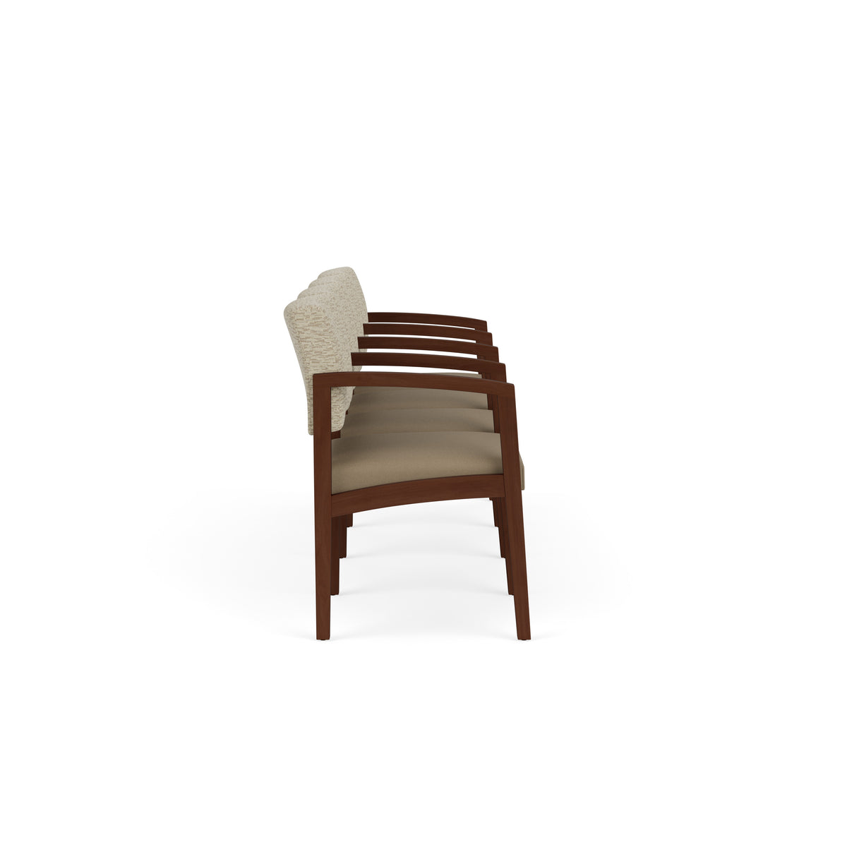 Lenox Wood Waiting Reception 4 Seat Tandem Seating Wood Frame