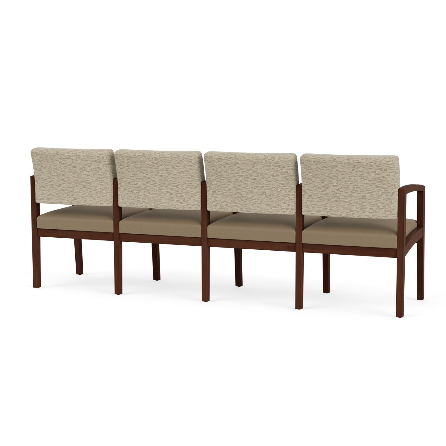 Lenox Wood Waiting Reception 4 Seat Tandem Seating Wood Frame
