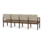 Lenox Wood Waiting Reception 4 Seat Tandem Seating Wood Frame