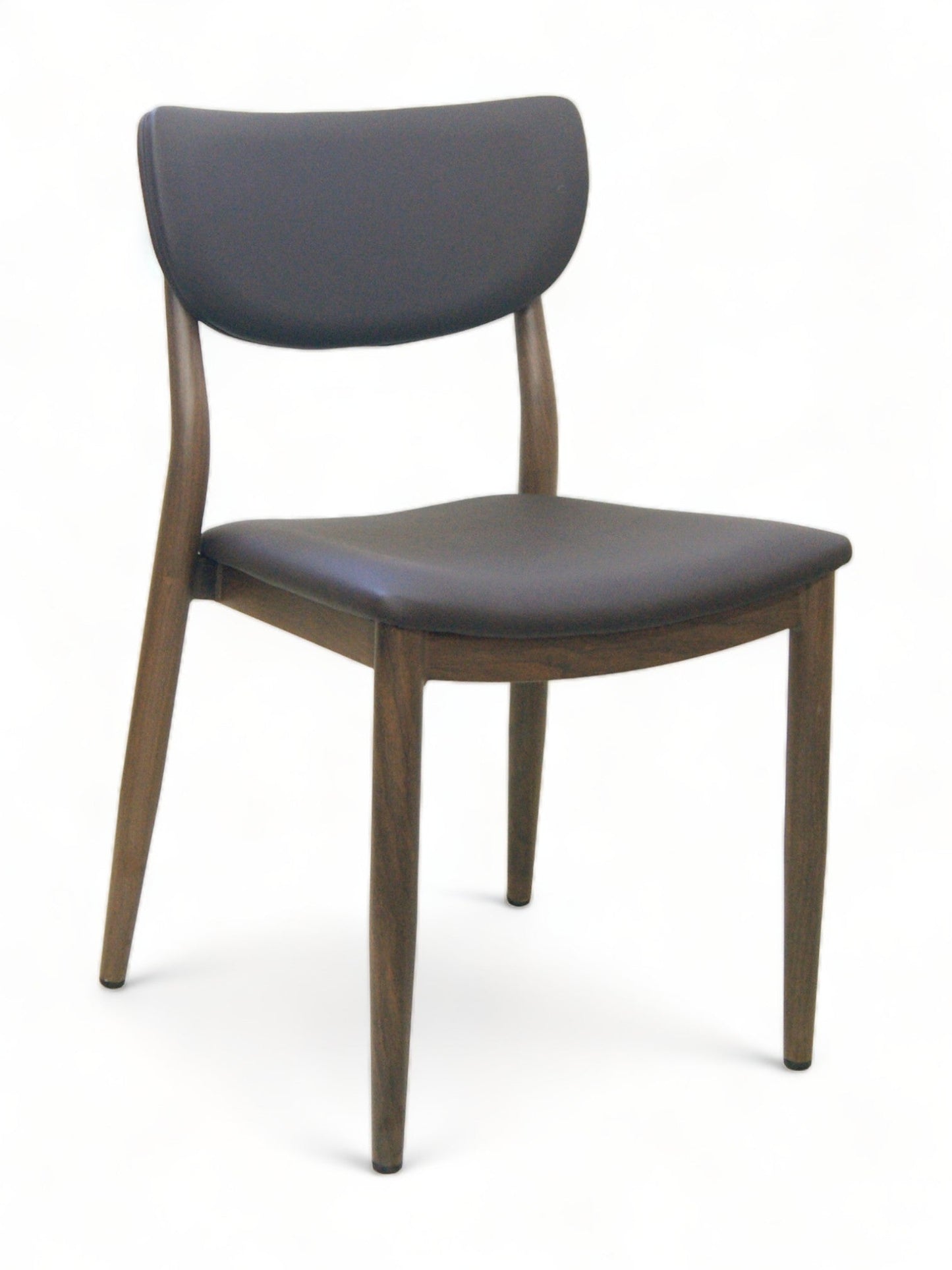 Modern Upholstered Side Chair with Walnut Frame