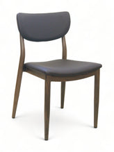 Modern Upholstered Side Chair with Walnut Frame
