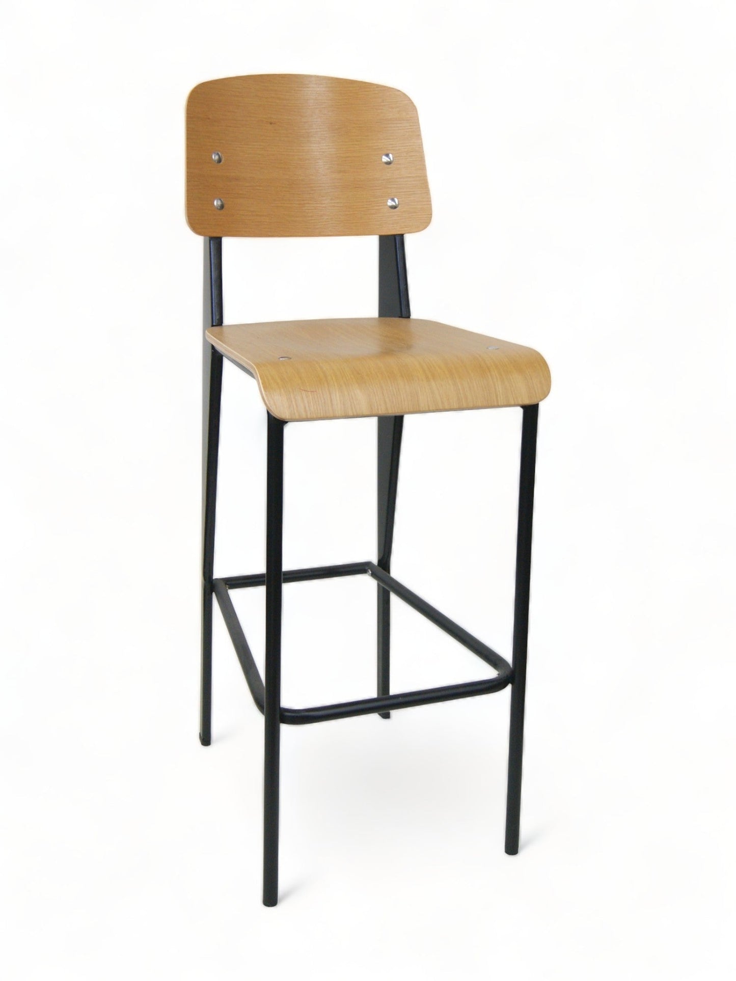 Natural Plywood Prouve Style Bar Stool