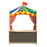 Bright Beginnings Wooden Puppet Theater with Removable Curtains and Bottom Magnetic Chalkboard, Natural