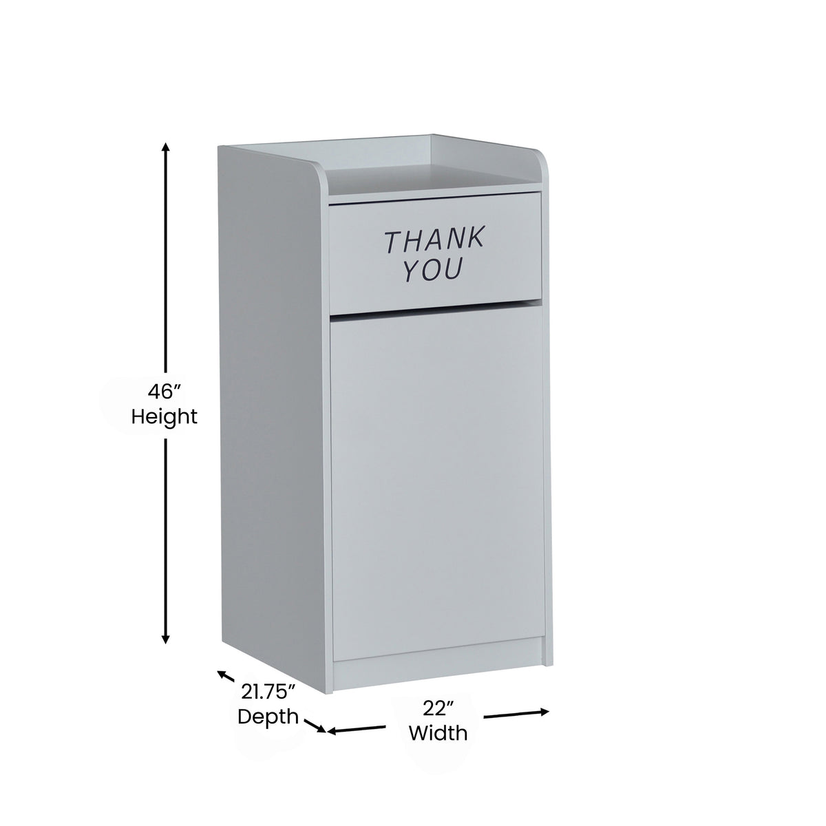 Sony Wood Tray Top Receptacle in Gray