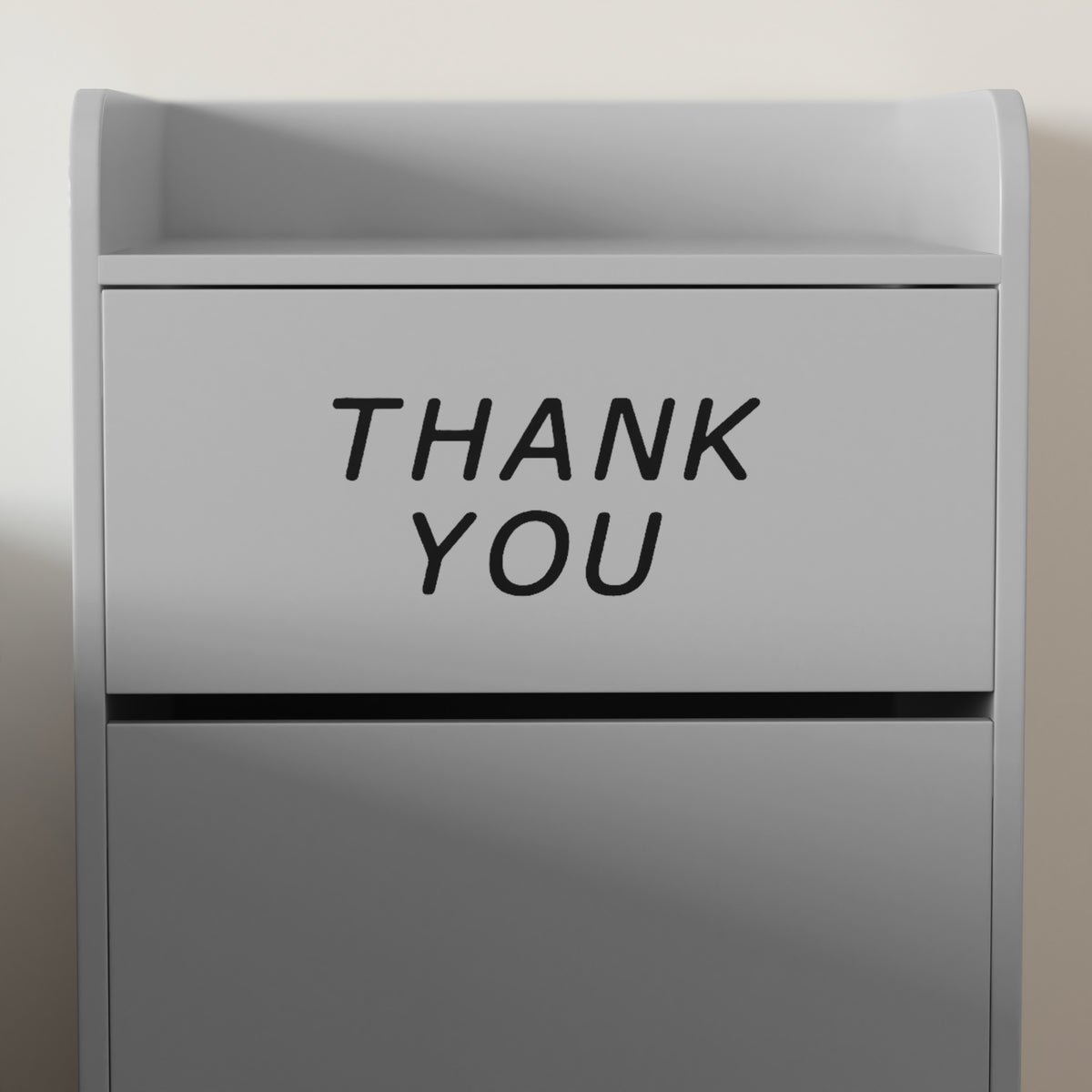 Sony Wood Tray Top Receptacle in Gray