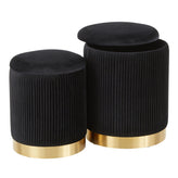 Marla Nesting Pleated Ottoman Set