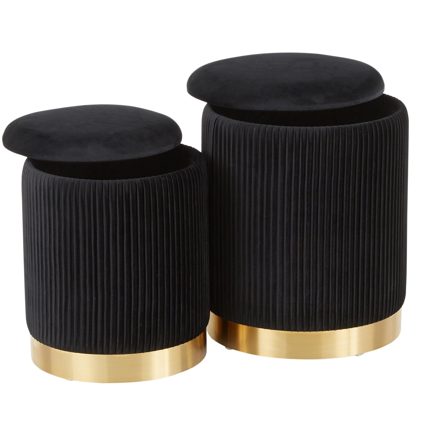 Marla Nesting Pleated Ottoman Set