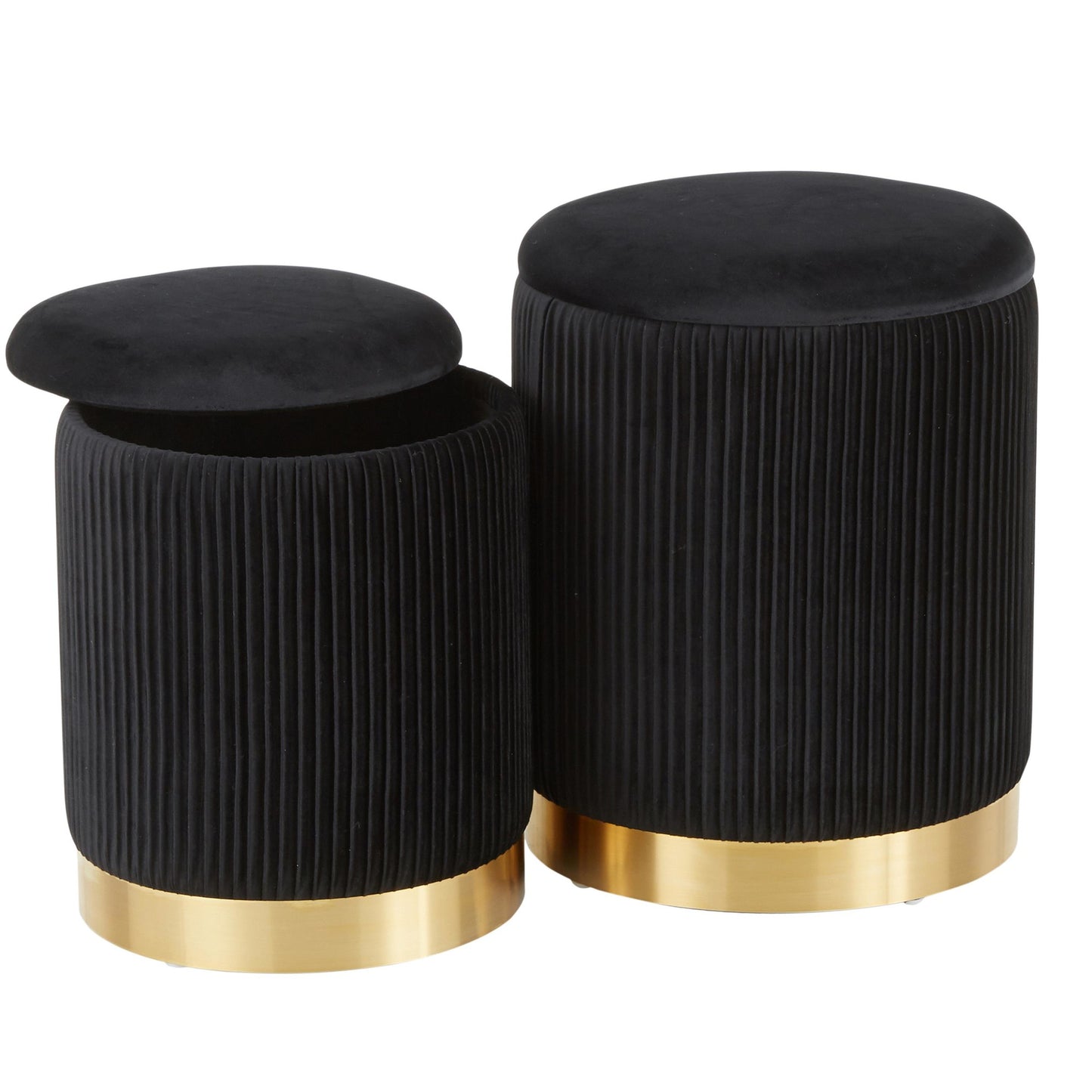 Marla Nesting Pleated Ottoman Set
