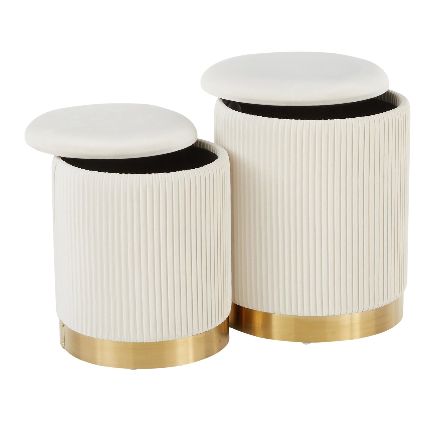 Marla Nesting Pleated Ottoman Set