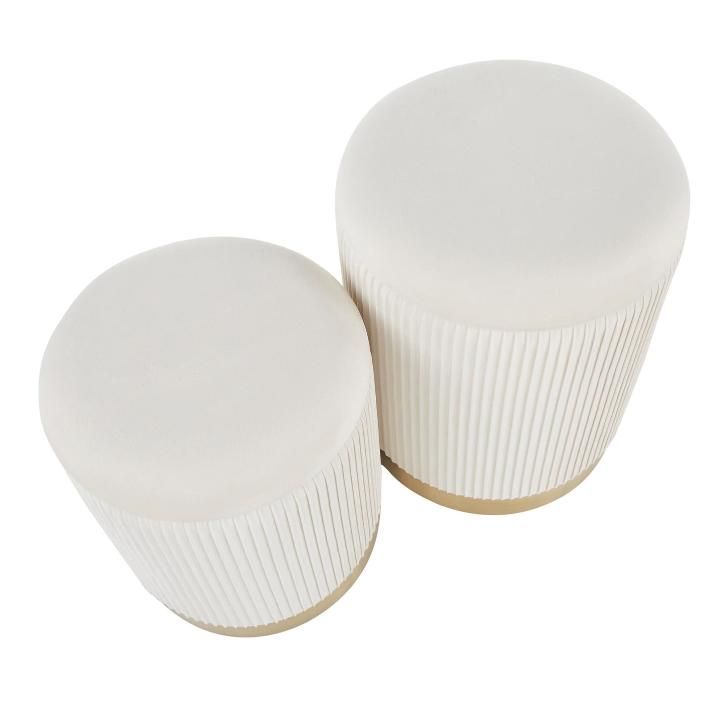 Marla Nesting Pleated Ottoman Set