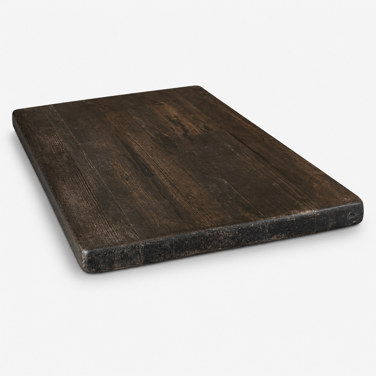 Reclaimed Wood Economy Straight Plank Table Tops - Midnight Harvest Finish