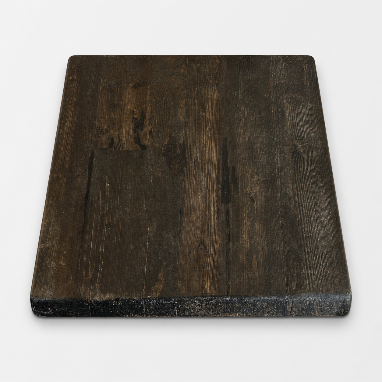 Reclaimed Wood Economy Straight Plank Table Tops - Midnight Harvest Finish