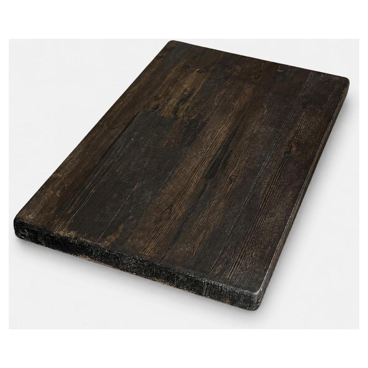 Reclaimed Wood Economy Straight Plank Table Tops - Midnight Harvest Finish