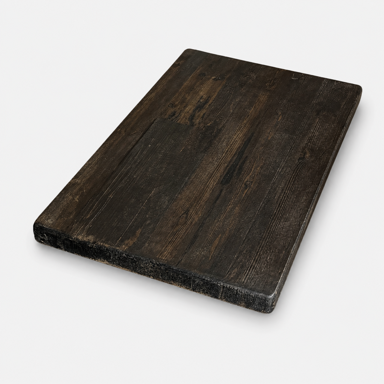 Reclaimed Wood Economy Straight Plank Table Tops - Midnight Harvest Finish