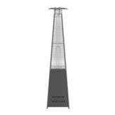 Sol Patio Outdoor Heating-Slate Gray Stainless Steel Pyramid 42,000 BTU Propane Heater with Wheels for Commercial & Residential Use
